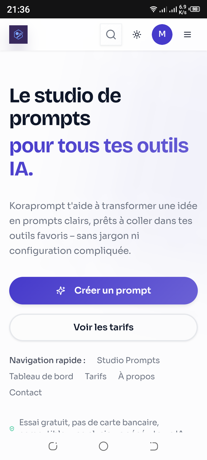 Kora prompt screenshot